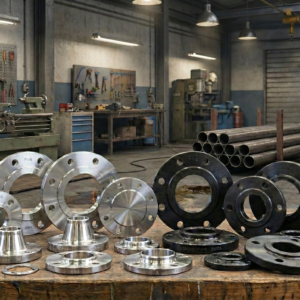 Endüstriyel Bağlantı Elemanları: Krom ve Çelik Flanş Grubu - Görsel 1